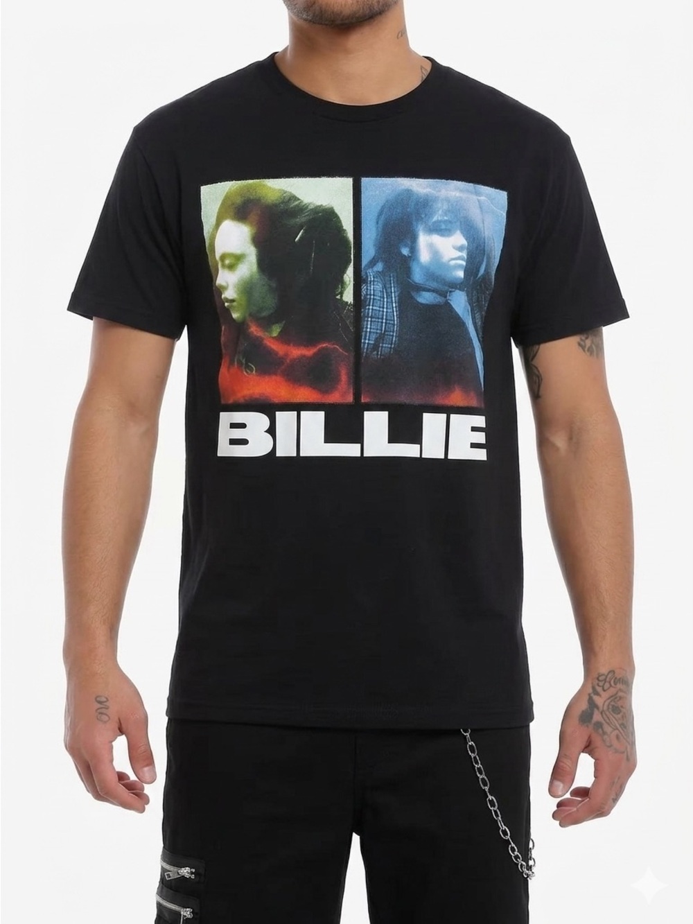 Unisex Billie Eilish Hit Me Hard and Soft Black Graphic Tee in Size M
